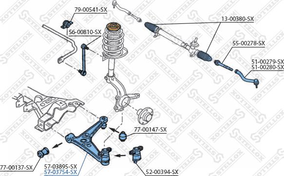 Stellox 57-03754-SX - Braccio oscillante, Sospensione ruota autozon.pro