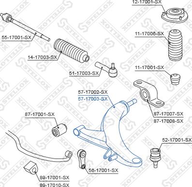 Stellox 57-17003-SX - Braccio oscillante, Sospensione ruota autozon.pro