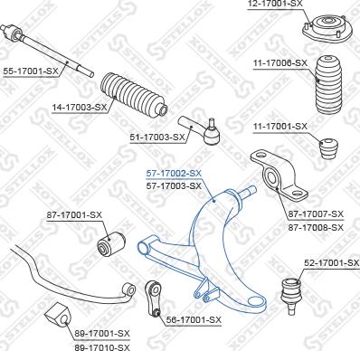 Stellox 57-17002-SX - Braccio oscillante, Sospensione ruota autozon.pro