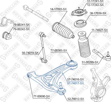 Stellox 57-74017-SX - Braccio oscillante, Sospensione ruota autozon.pro