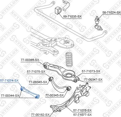 Stellox 57-71074-SX - Asta / Puntone, Sospensione ruote autozon.pro