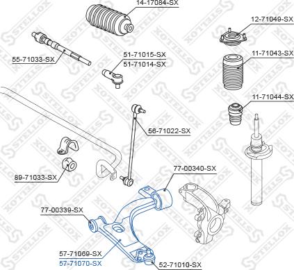 Stellox 57-71070-SX - Braccio oscillante, Sospensione ruota autozon.pro