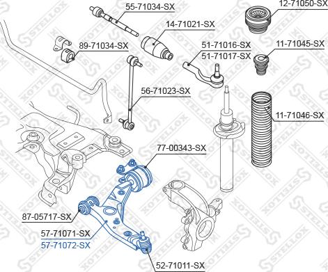 Stellox 57-71072-SX - Braccio oscillante, Sospensione ruota autozon.pro