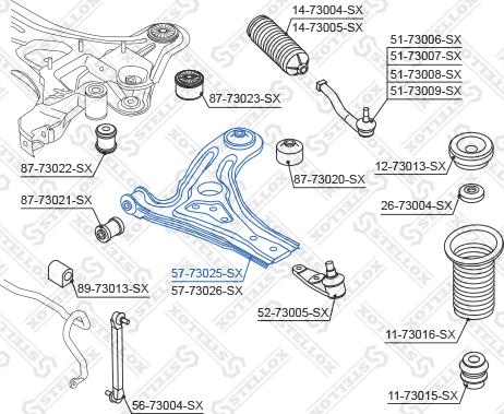 Stellox 57-73025-SX - Braccio oscillante, Sospensione ruota autozon.pro