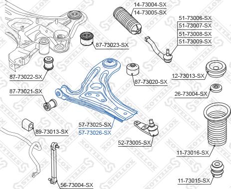 Stellox 57-73026-SX - Braccio oscillante, Sospensione ruota autozon.pro