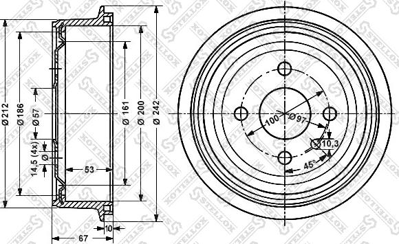 Stellox 6025-9905-SX - Tamburo freno autozon.pro