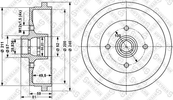 Stellox 6025-4709-SX - Tamburo freno autozon.pro