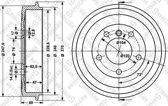 Stellox 6025-1505-SX - Tamburo freno autozon.pro