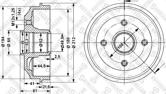 Stellox 6025-3705-SX - Tamburo freno autozon.pro