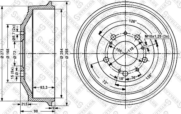 Stellox 6026-9906-SX - Tamburo freno autozon.pro