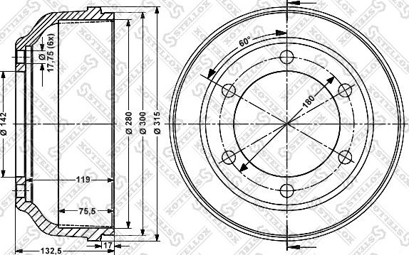 Stellox 6026-2509-SX - Tamburo freno autozon.pro