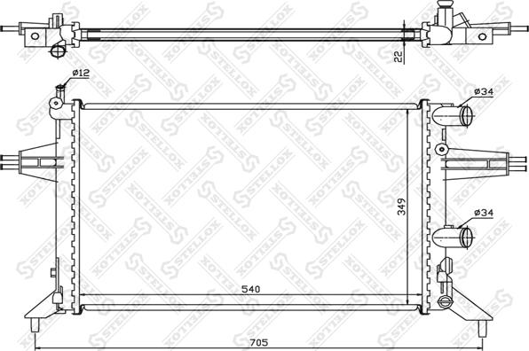 Stellox 10-25998-SX - Radiatore, Raffreddamento motore autozon.pro