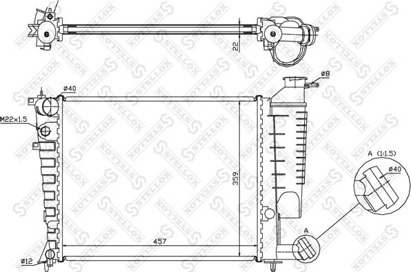 Stellox 10-25026-SX - Radiatore, Raffreddamento motore autozon.pro