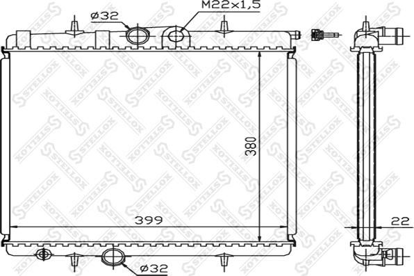 Stellox 10-25122-SX - Radiatore, Raffreddamento motore autozon.pro