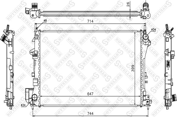 Stellox 10-26002-SX - Radiatore, Raffreddamento motore autozon.pro