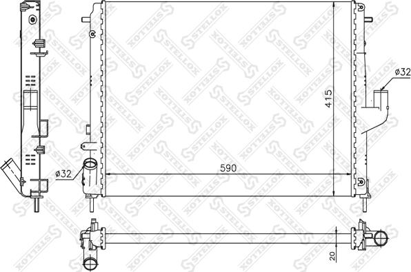 Stellox 10-26163-SX - Radiatore, Raffreddamento motore autozon.pro