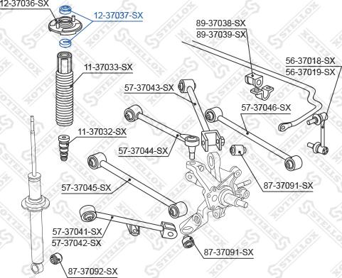 Stellox 12-37037-SX - Cuscinetto volvente, Supporto ammortizz. a molla autozon.pro