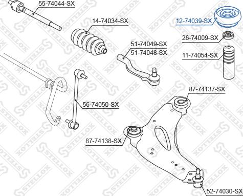 Stellox 12-74039-SX - Supporto ammortizzatore a molla autozon.pro