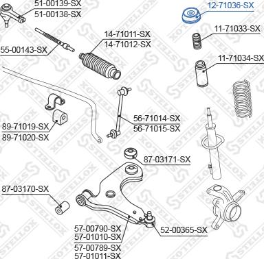 Stellox 12-71036-SX - Cuscinetto volvente, Supporto ammortizz. a molla autozon.pro