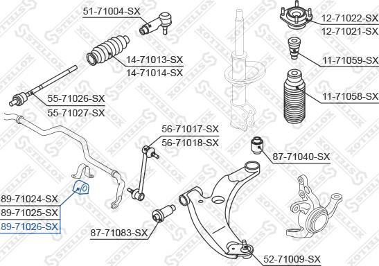 Stellox 89-71026-SX - Bronzina cuscinetto, Barra stabilizzatrice autozon.pro