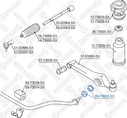 Stellox 89-73020-SX - Bronzina cuscinetto, Barra stabilizzatrice autozon.pro