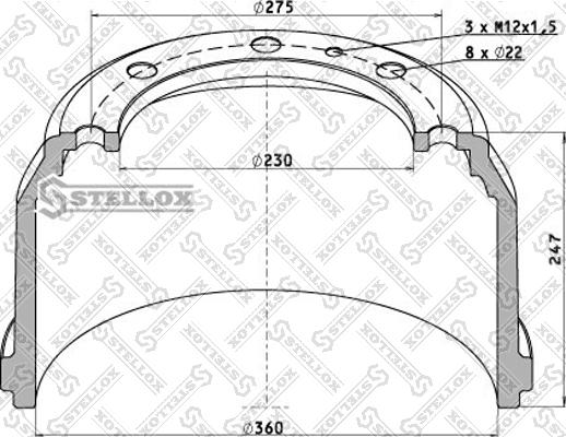 Stellox 85-00072-SX - Tamburo freno autozon.pro