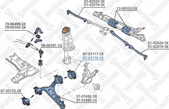 Stellox 87-03116-SX - Supporto, Braccio oscillante autozon.pro