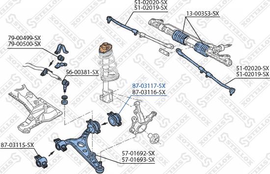 Stellox 87-03117-SX - Supporto, Braccio oscillante autozon.pro