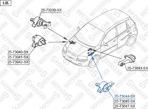 Stellox 25-73044-SX - Sospensione, Motore autozon.pro