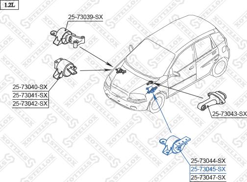 Stellox 25-73045-SX - Sospensione, Motore autozon.pro