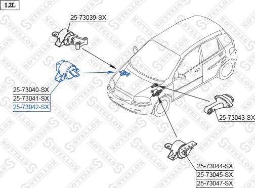 Stellox 25-73042-SX - Sospensione, Motore autozon.pro