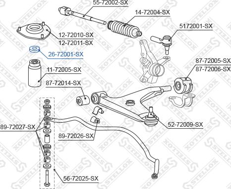 Stellox 26-72001-SX - Cuscinetto volvente, Supporto ammortizz. a molla autozon.pro