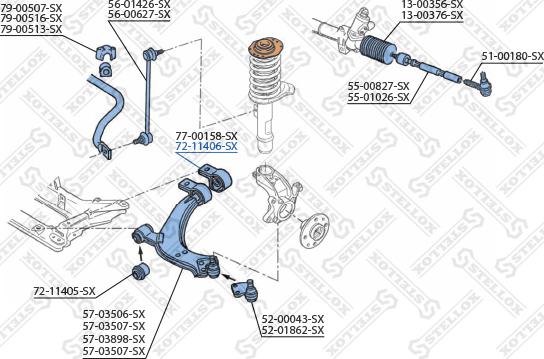 Stellox 72-11406-SX - Supporto, Braccio oscillante autozon.pro