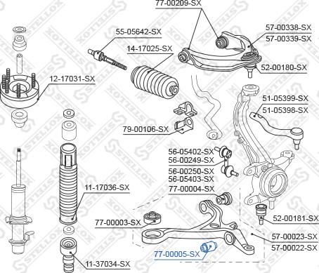 Stellox 77-00005-SX - Supporto, Braccio oscillante autozon.pro