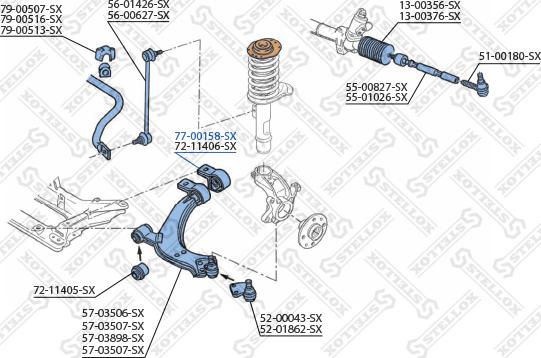 Stellox 77-00158-SX - Supporto, Braccio oscillante autozon.pro