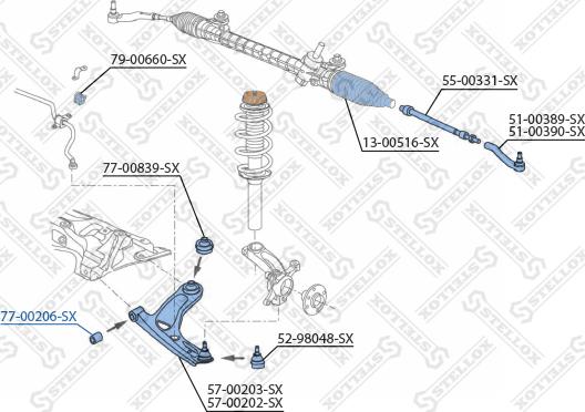 Stellox 77-00206-SX - Supporto, Braccio oscillante autozon.pro