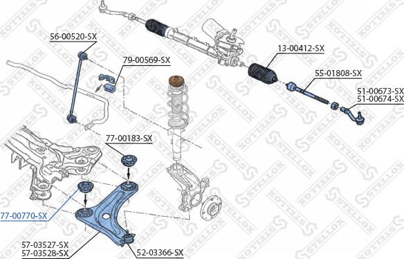 Stellox 77-00770-SX - Supporto, Braccio oscillante autozon.pro