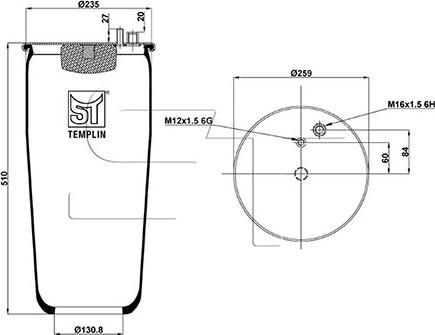 ST-Templin 04.060.6106.940 - Soffietto, Sospensione pneumatica autozon.pro