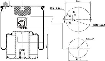 ST-Templin 04.060.6106.931 - Soffietto, Sospensione pneumatica autozon.pro