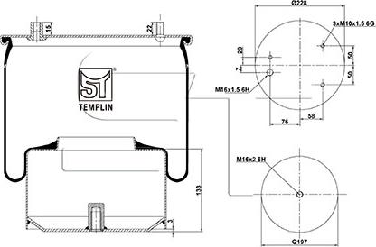 ST-Templin 04.060.6106.460 - Soffietto, Sospensione pneumatica autozon.pro