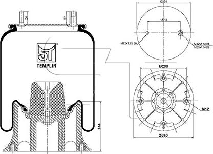 ST-Templin 04.060.6106.850 - Soffietto, Sospensione pneumatica autozon.pro