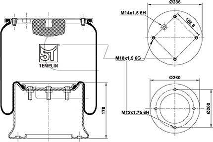 ST-Templin 04.060.6106.330 - Soffietto, Sospensione pneumatica autozon.pro