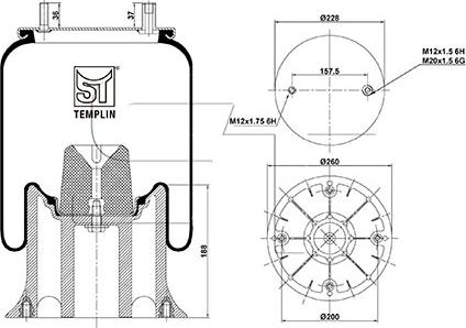 ST-Templin 04.060.6106.740 - Soffietto, Sospensione pneumatica autozon.pro