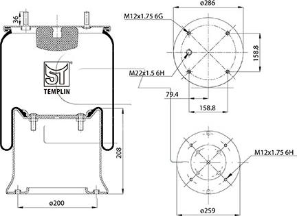 ST-Templin 04.060.6206.531 - Soffietto, Sospensione pneumatica autozon.pro