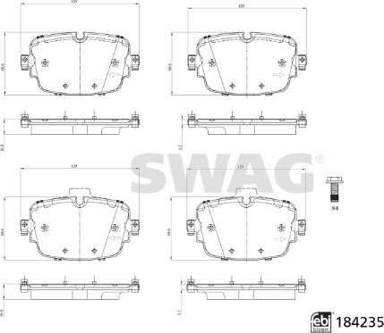 Swag 33 10 9325 - Kit pastiglie freno, Freno a disco autozon.pro