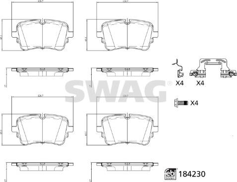 Swag 33 10 9320 - Kit pastiglie freno, Freno a disco autozon.pro