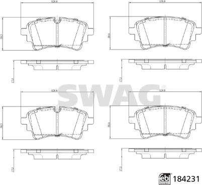 Swag 33 10 9321 - Kit pastiglie freno, Freno a disco autozon.pro