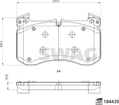 Swag 33 10 9373 - Kit pastiglie freno, Freno a disco autozon.pro