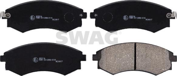 Swag 33 10 5121 - Kit pastiglie freno, Freno a disco autozon.pro