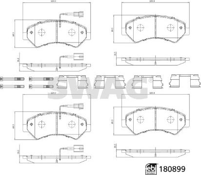 Swag 33 10 7998 - Kit pastiglie freno, Freno a disco autozon.pro